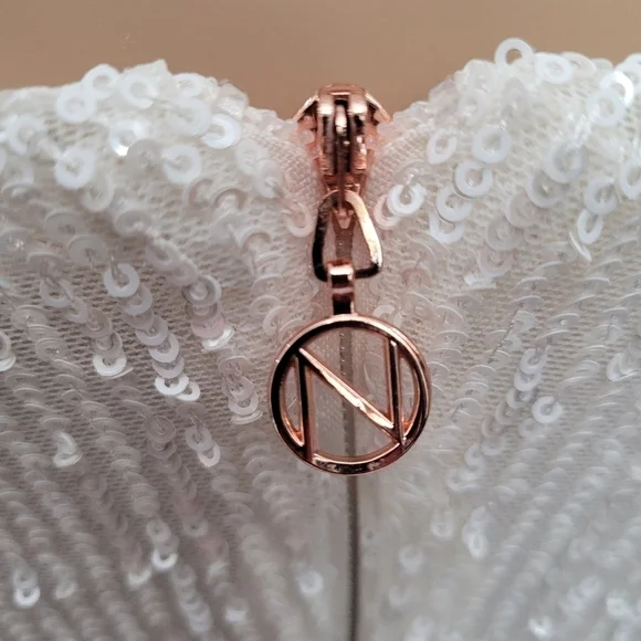 Nookie Supreme Mini White Sequin Spaghetti Strap Dress XS - Picture 12 of 14